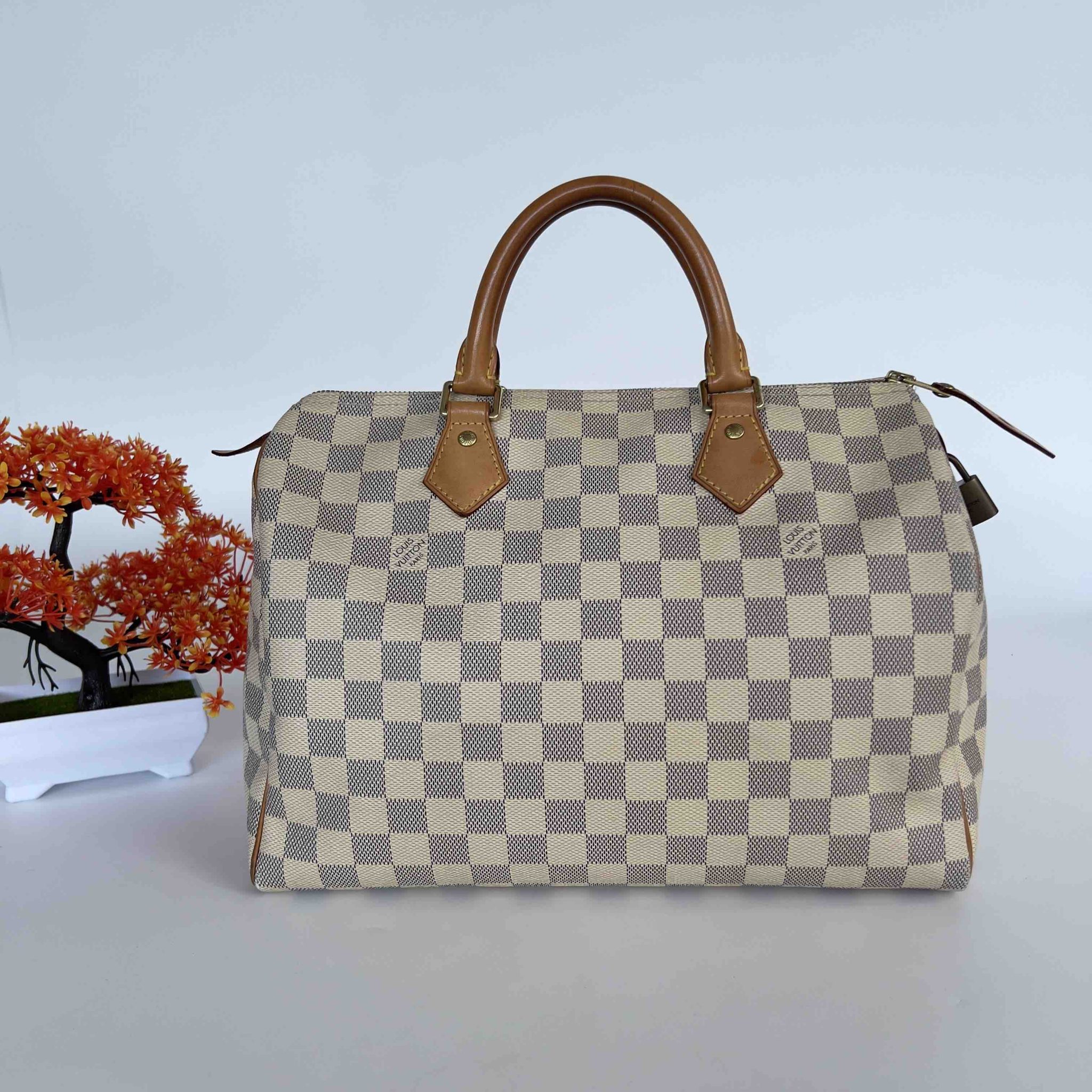 Louis Vuitton Damier Azur Speedy 30. DC: SP5106. Made in France. With lock  ❤️ - Canon E-Bags Prime
