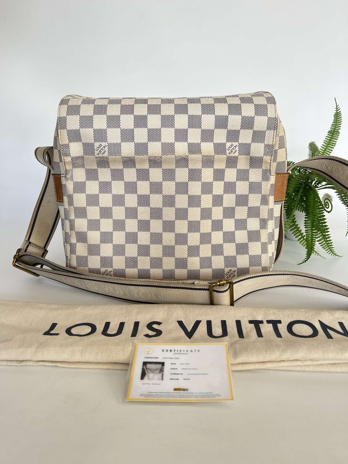 Louis Vuitton Damier Azur Naviglio. DC: SR0088. Made in France