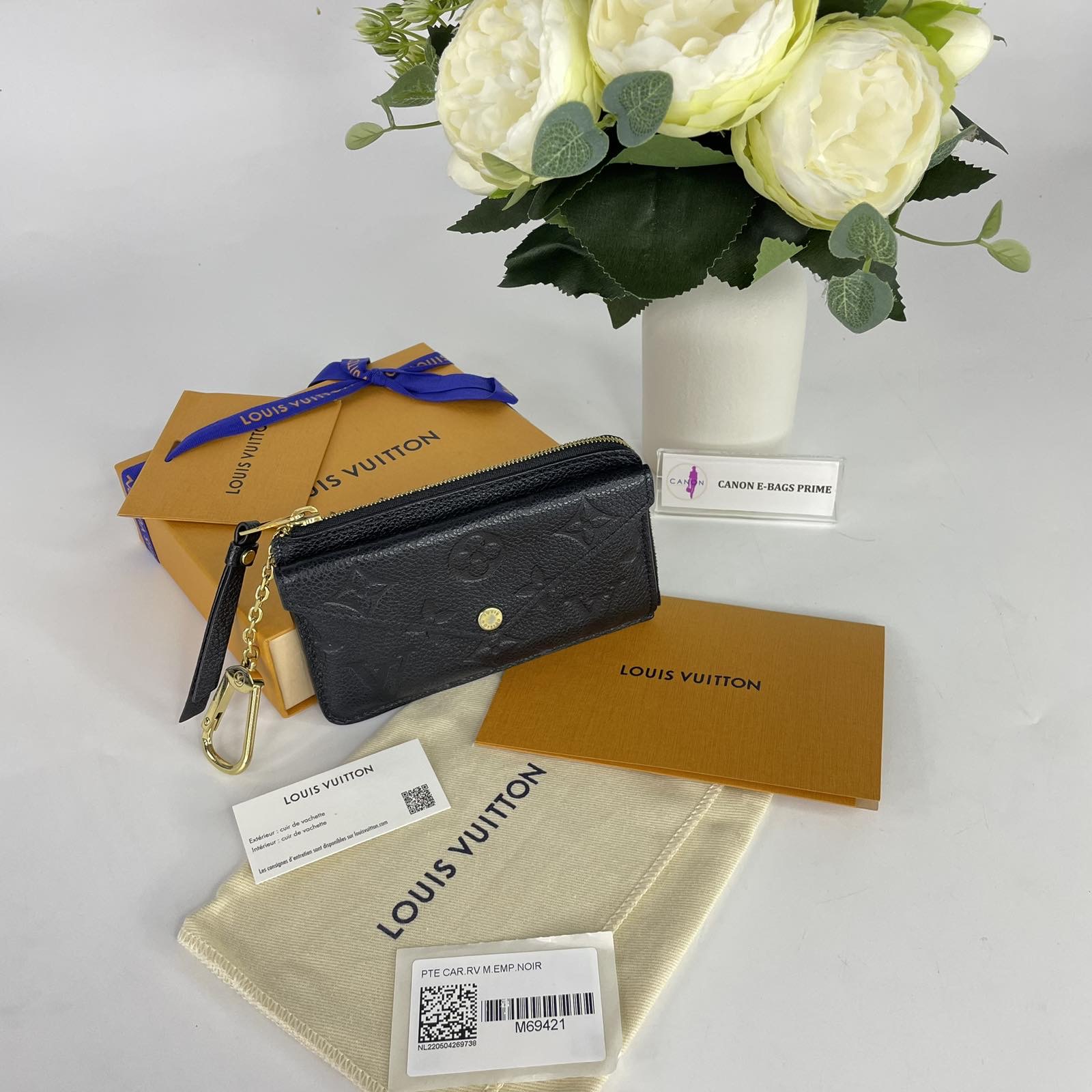 Louis Vuitton Black Empreinte Recto Verso Card Holder Gold