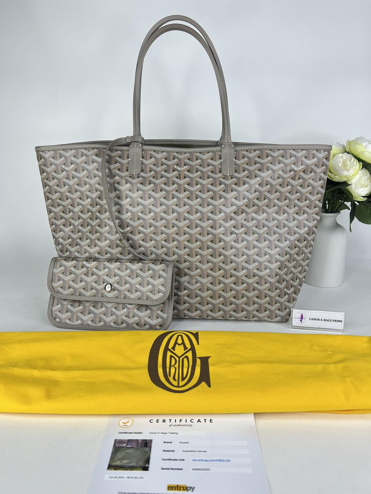 Goyard St Louis Pm with pouch and Entrupy Certificate of