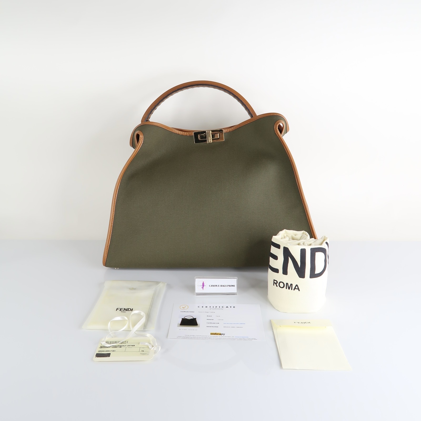 Fendi olive green bag hot sale