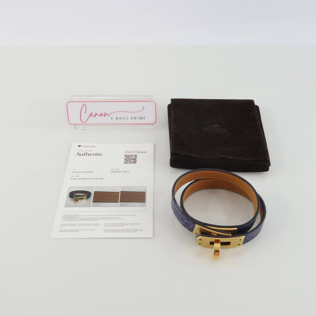 Kelly Double Tour Bracelet Featuring Shiny Alligator