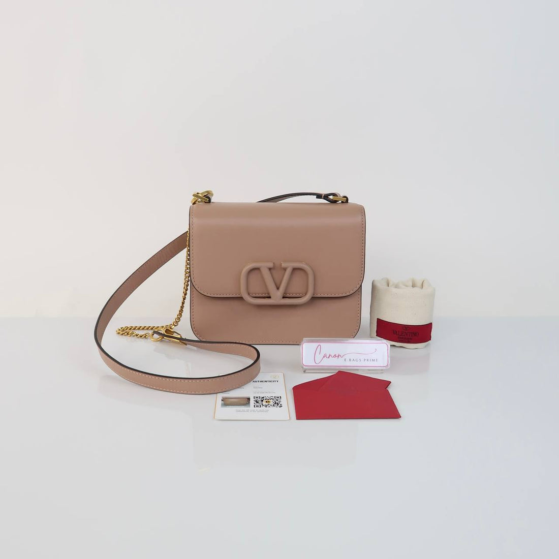 V-Logo Flap Bag