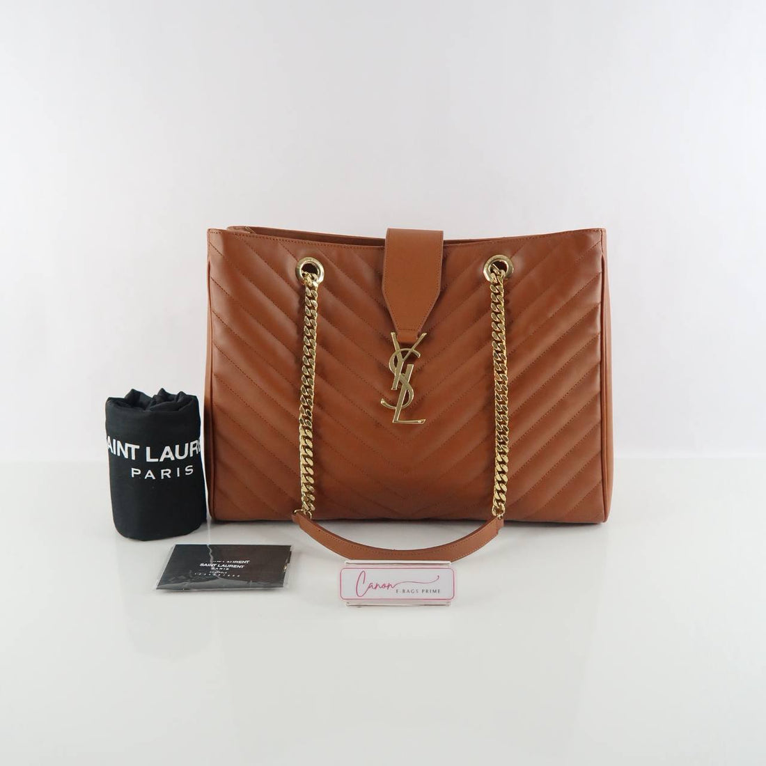 Matelasse Chevron Monogram Shopping Tote Bag