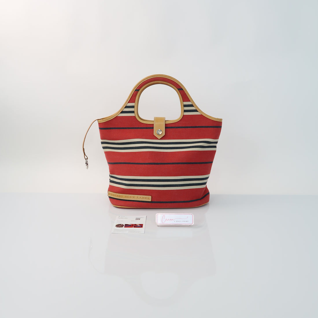 Red Striped Tote Bag