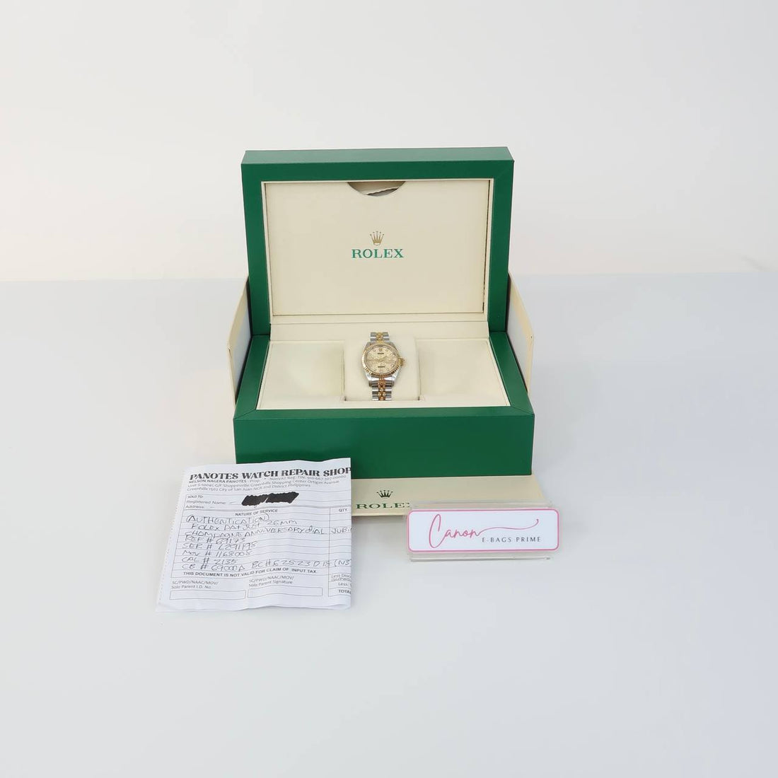 Datejust Champagne Anniversary Dial Diamond Indices/Hour Markers Two Tone Jubilee Bracelet