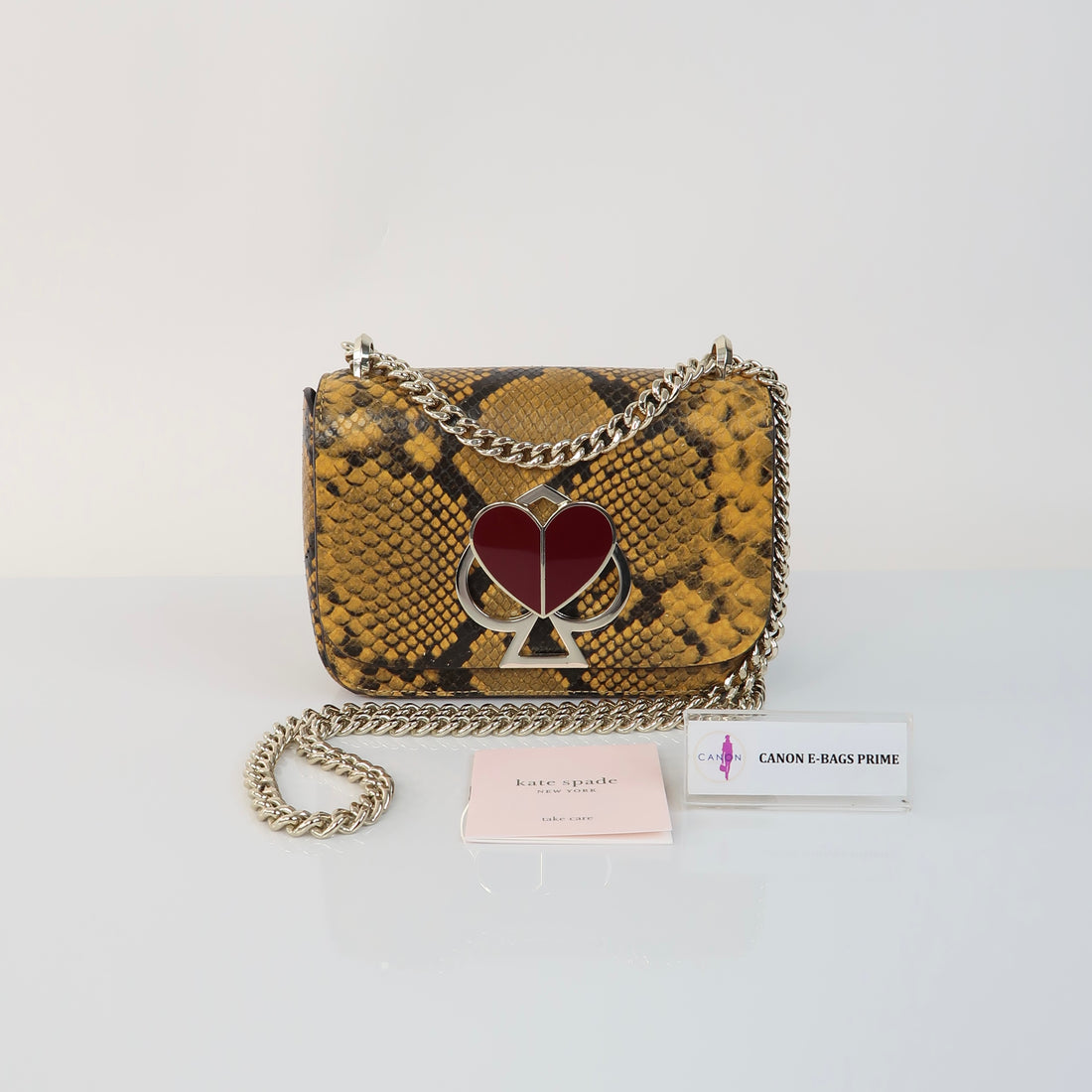 Nicola Snake Embossed Twistlock Chain Crossbody Bag