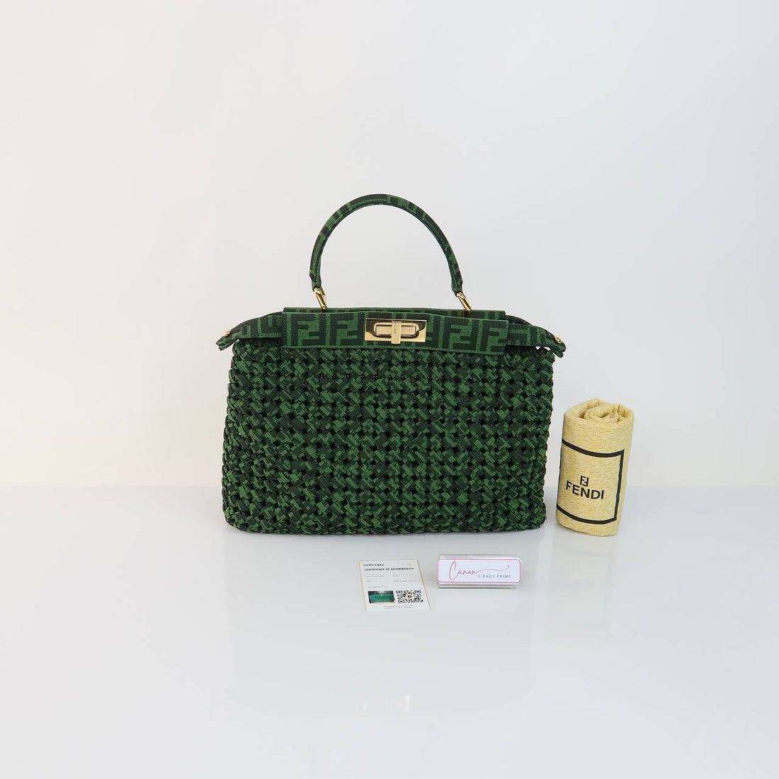 Jacquard FF Woven Peekaboo Iconic Satchel