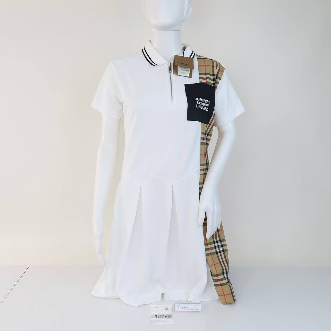 Check and White Polo Dress