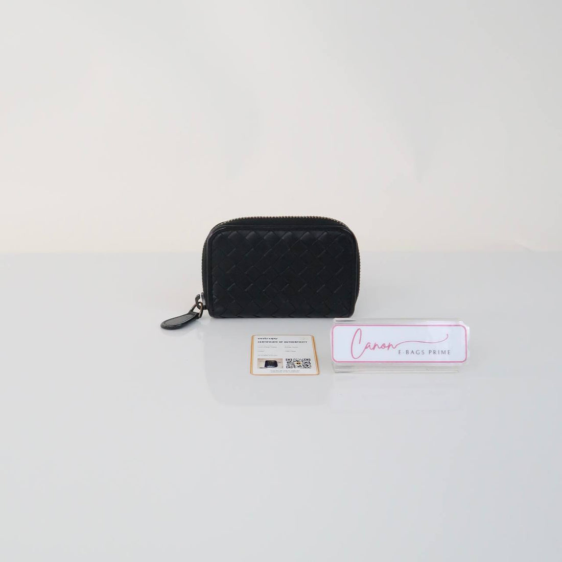 Intrecciato Woven Leather Around Coin Purse