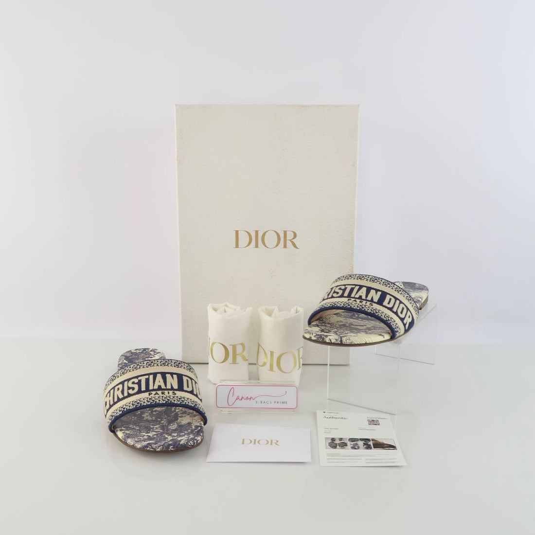 Embroidered Dway Flat Slides