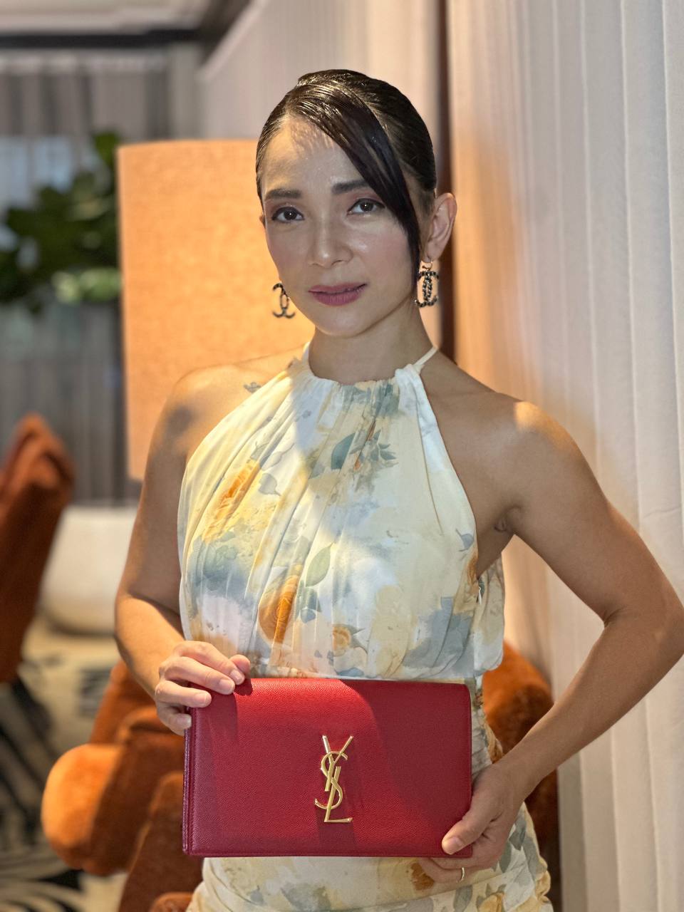 Kate Grained Leather Clutch