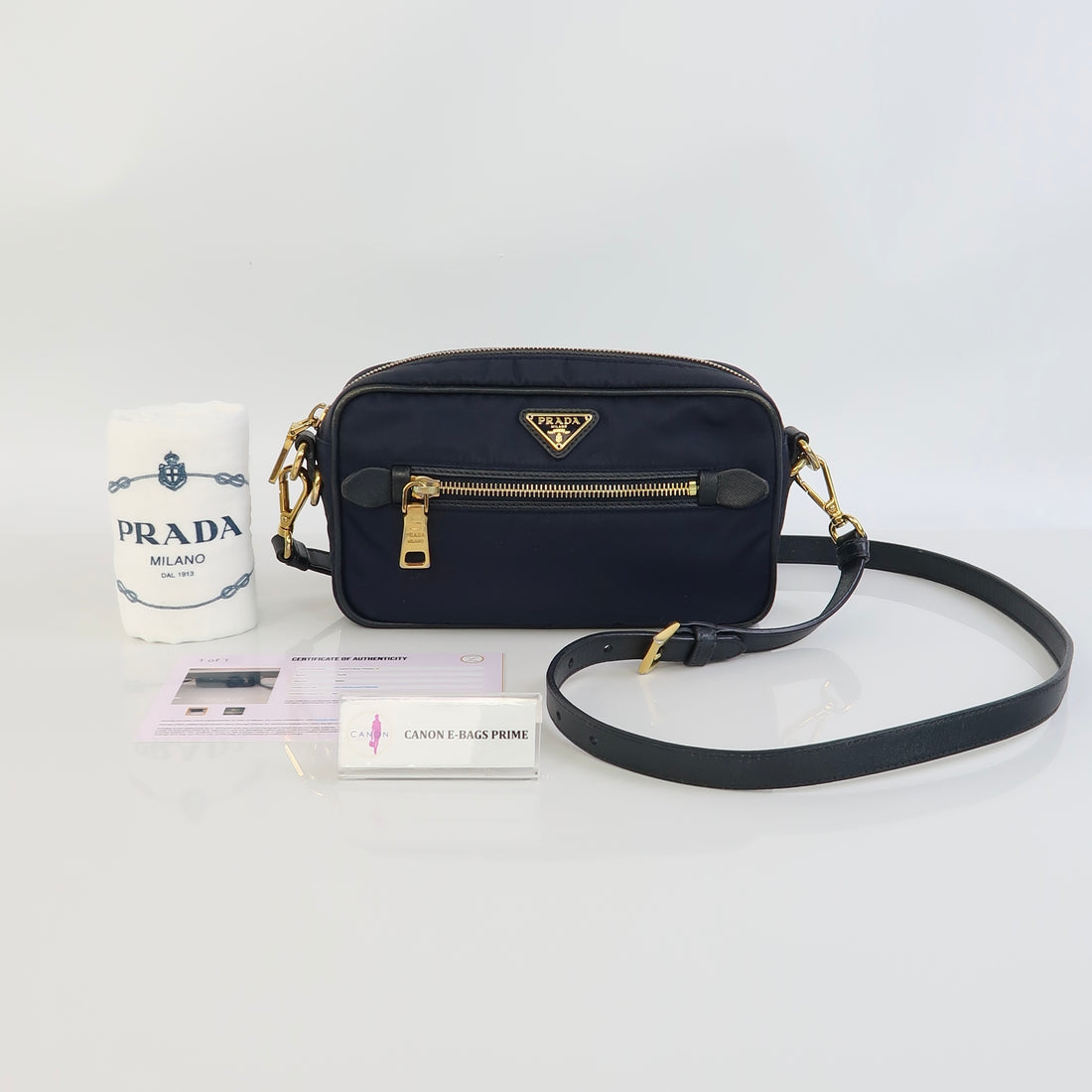 Tessuto Nylon Front Pocket Crossbody Bag