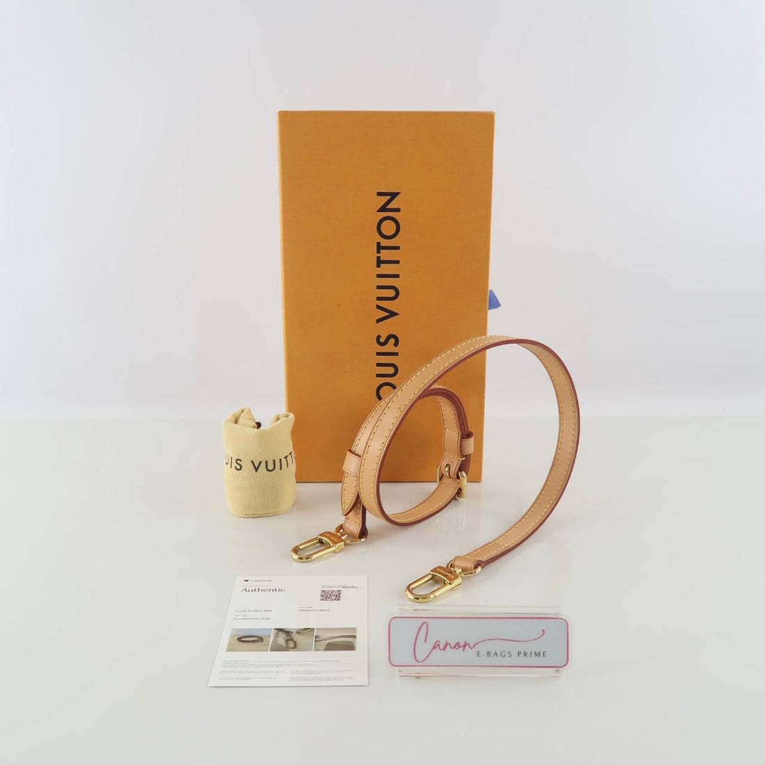 Natural Vachetta Long Adjustable Shoulder Stap