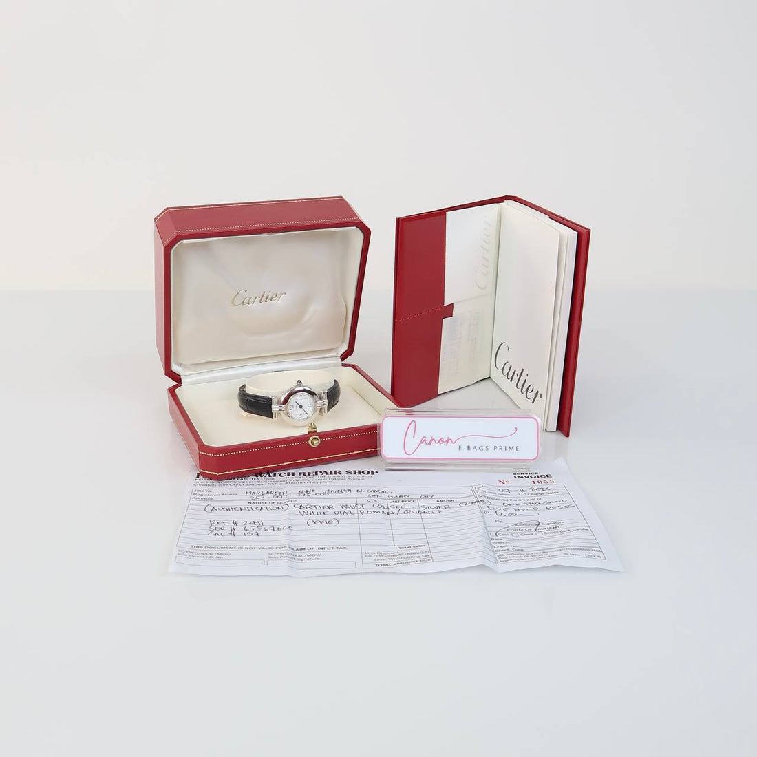 Must Colisee Silver White Dial Black Strap Watch
