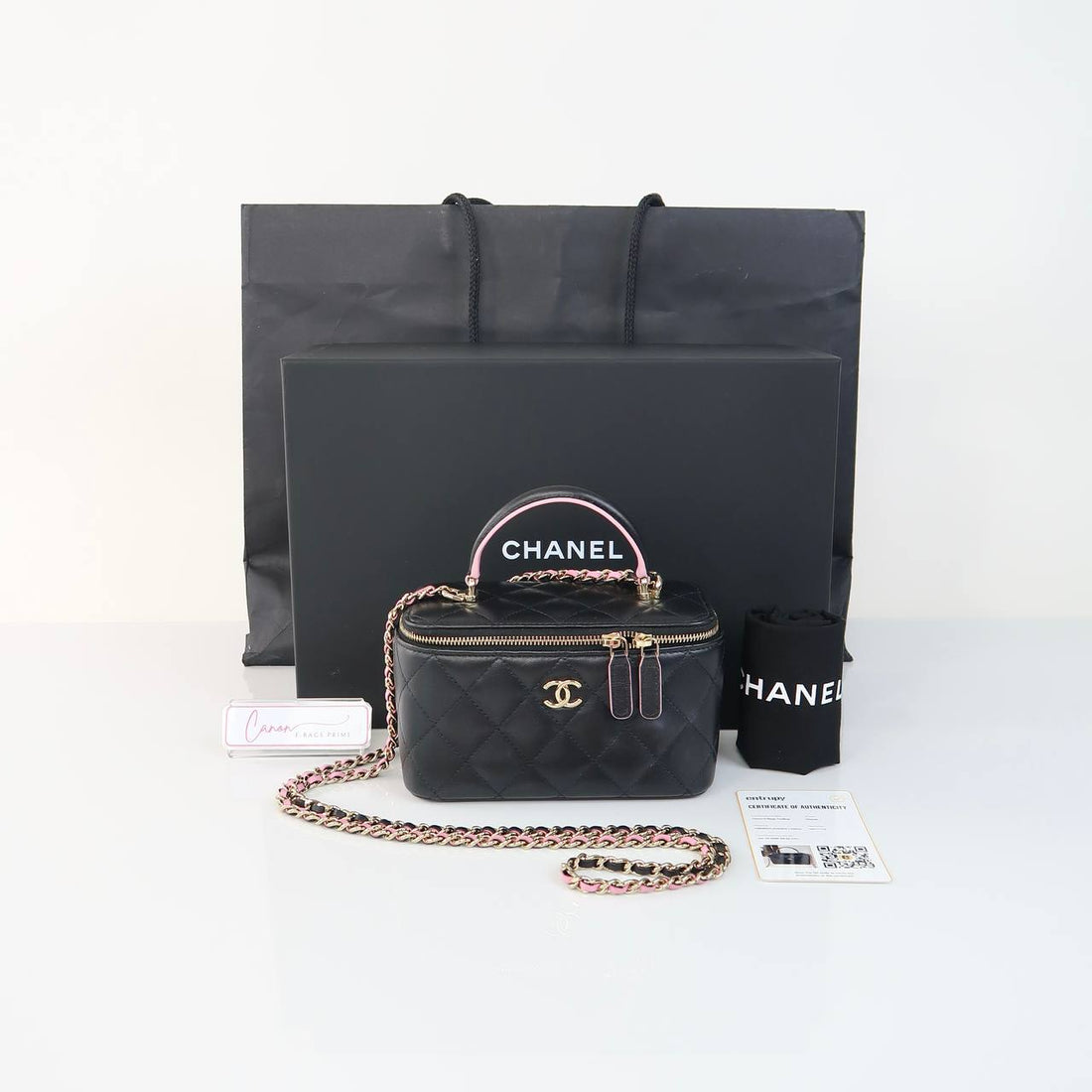 Classic Top Handle Vanity Case Chain Strap