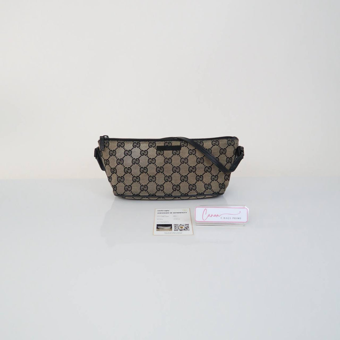 GG Supreme Monogram Boat Pochette Bag