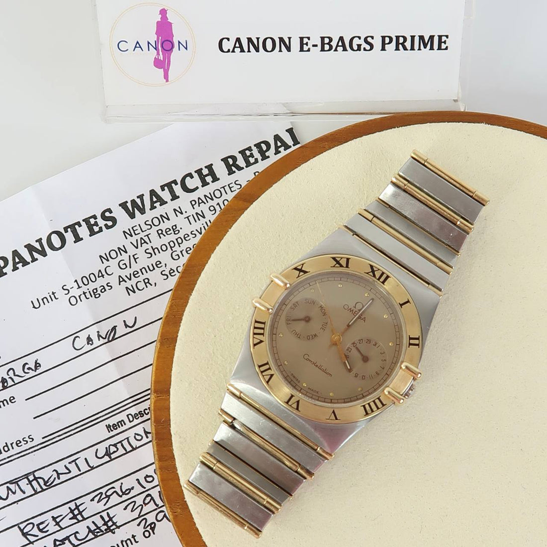Constellation Manhattan Day Date Gold Watch 35mm