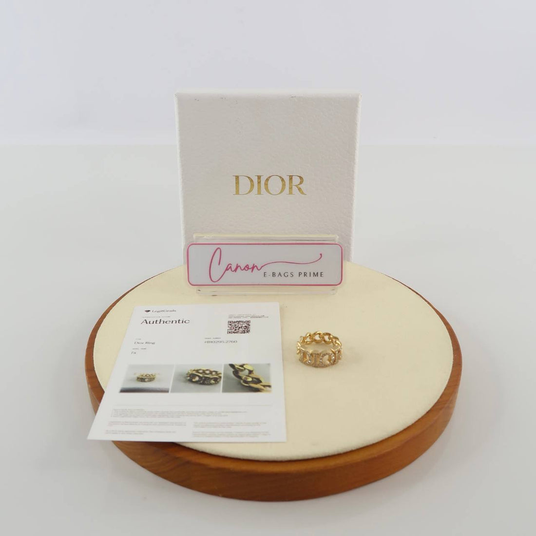 Retro Logo Pave Chain Evolution Ring With Rhinestone