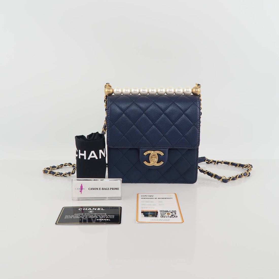 Iridescent Quilted Chic Pearl Flap Bag