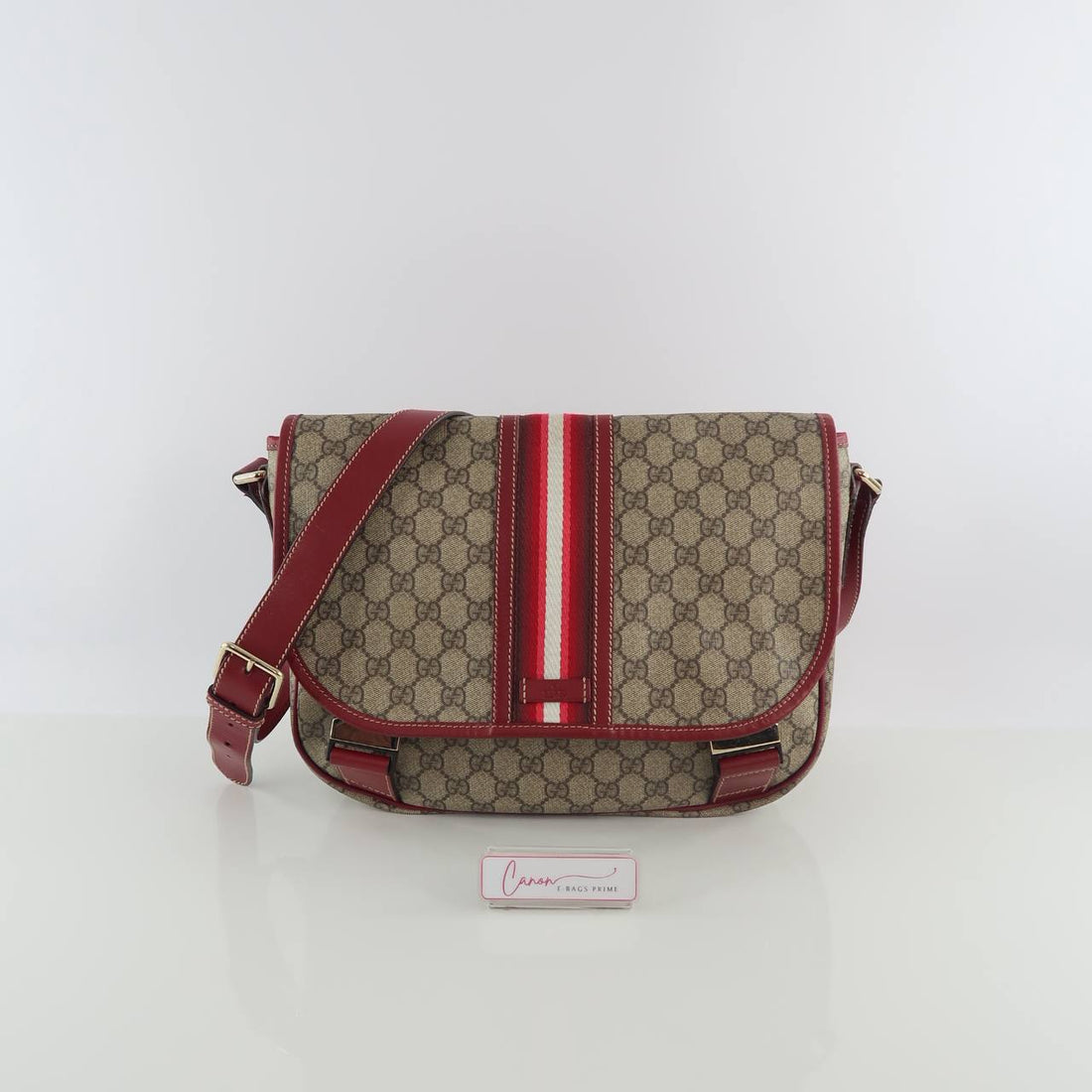 GG Plus Monogram Double Buckle Flap/Messenger Bag
