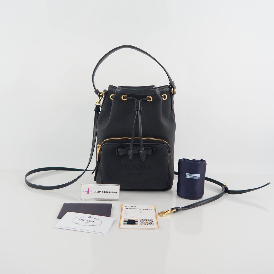 Logo Jacquard Bucket Drawstring Bag