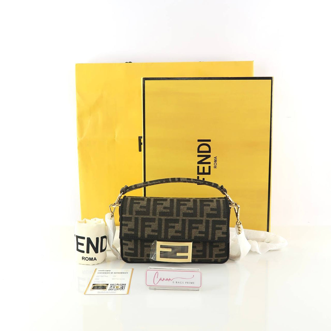 FF Jacquard Baguette Chain Bag