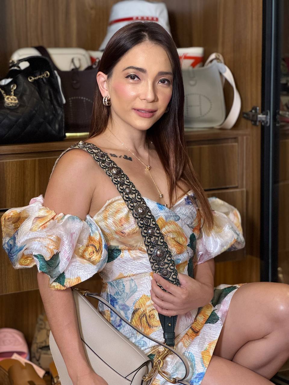 Green Embroidered Guitar Strap