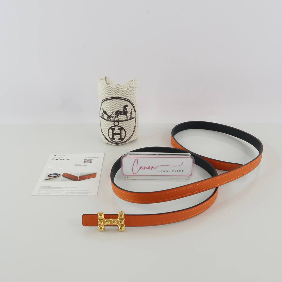 H Buckle Reversible Thin Belt