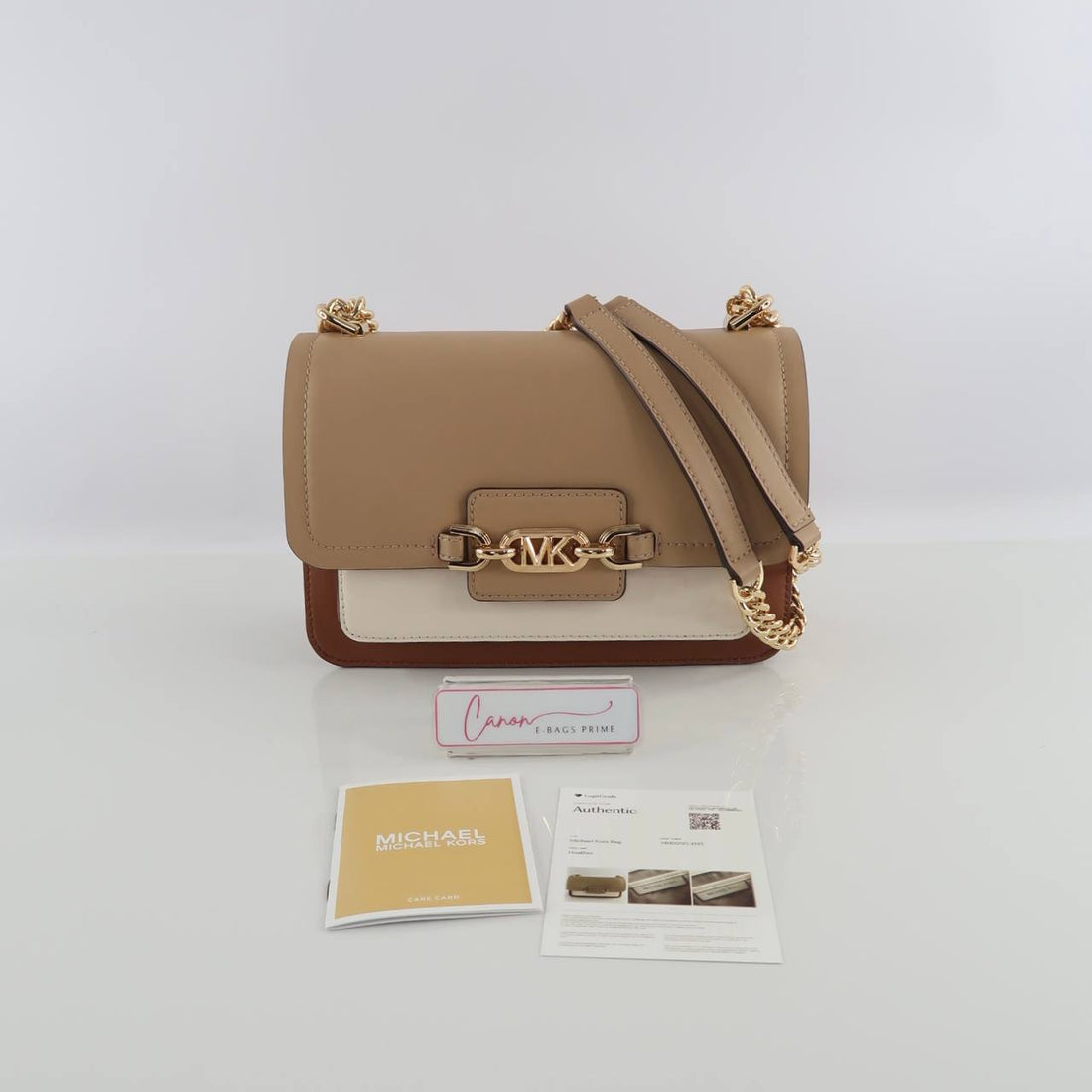 Heather Tricolor Chain Shoulder Bag