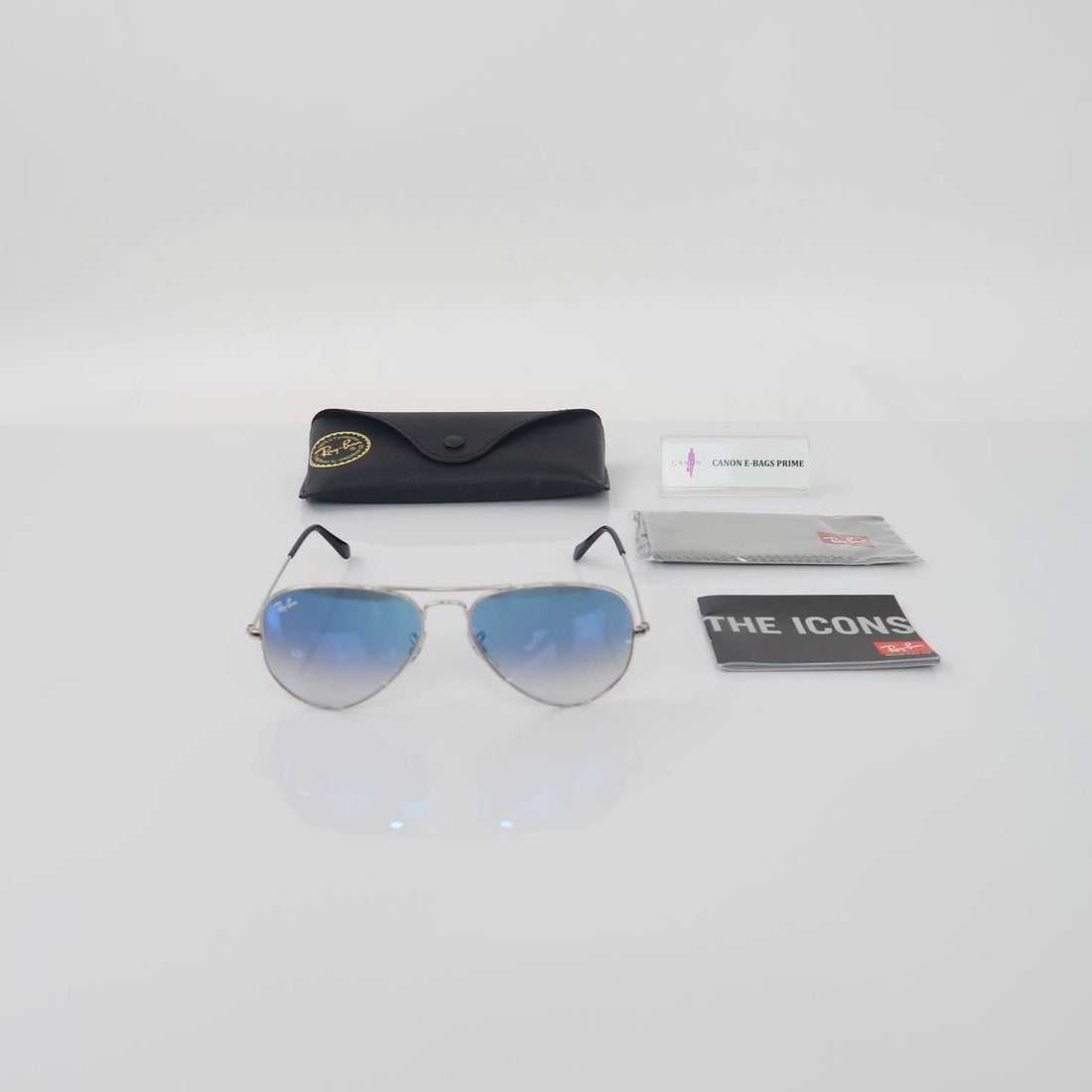 RB3025 Aviator Large Metal Silver Sunglasses