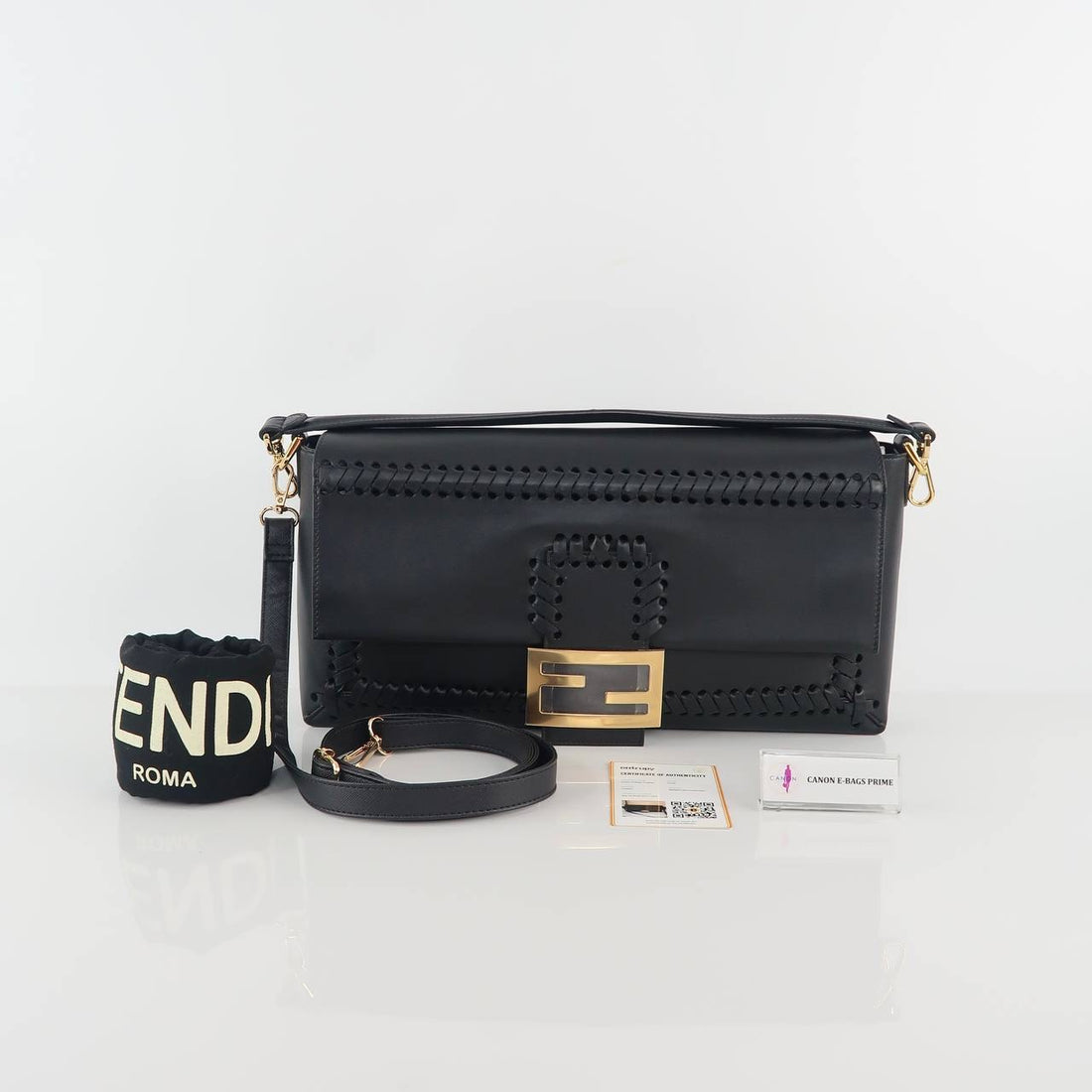 Baguette Whipstitched Crossbody Bag