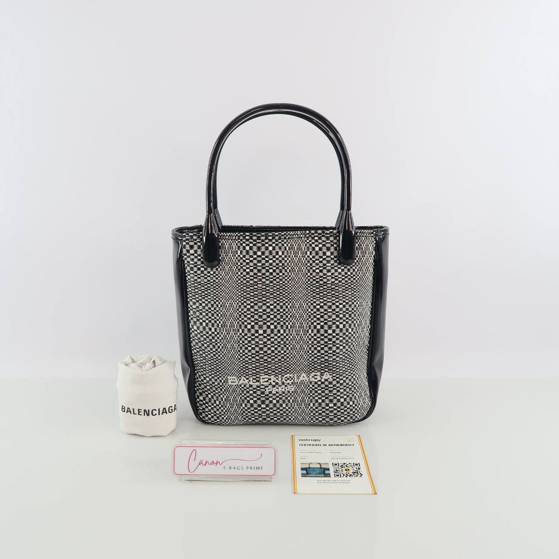 Patent Shopping Tote Bag