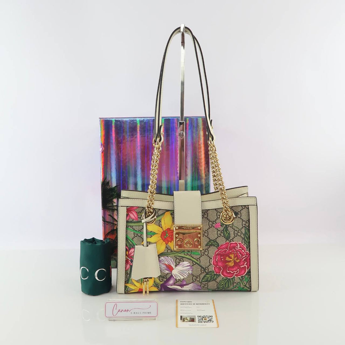 Padlock GG Flora Shoulder Bag