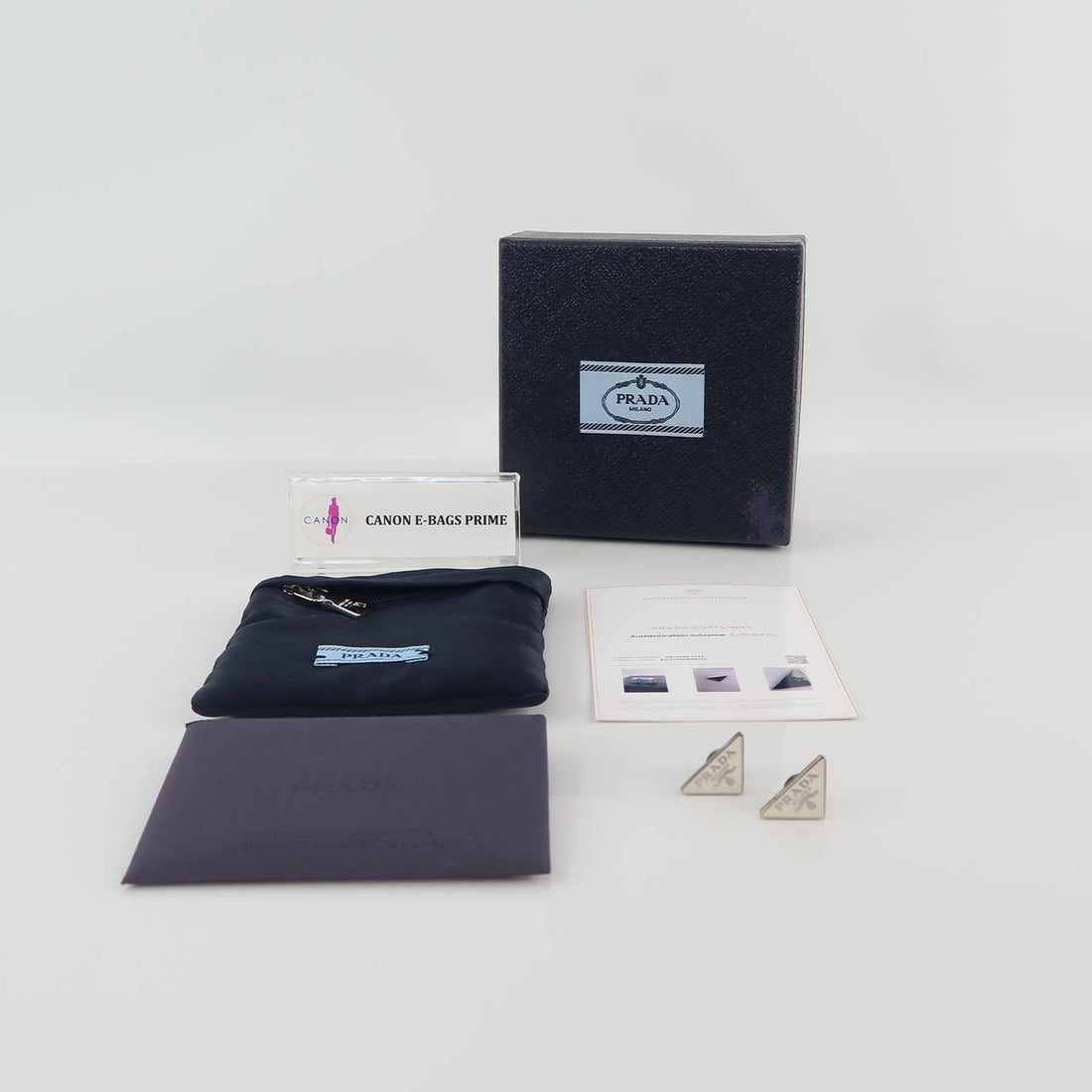 Enameled White Sterling Stud Earrings