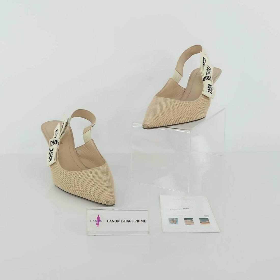 Technical Fabric Slingback Kitten Heels