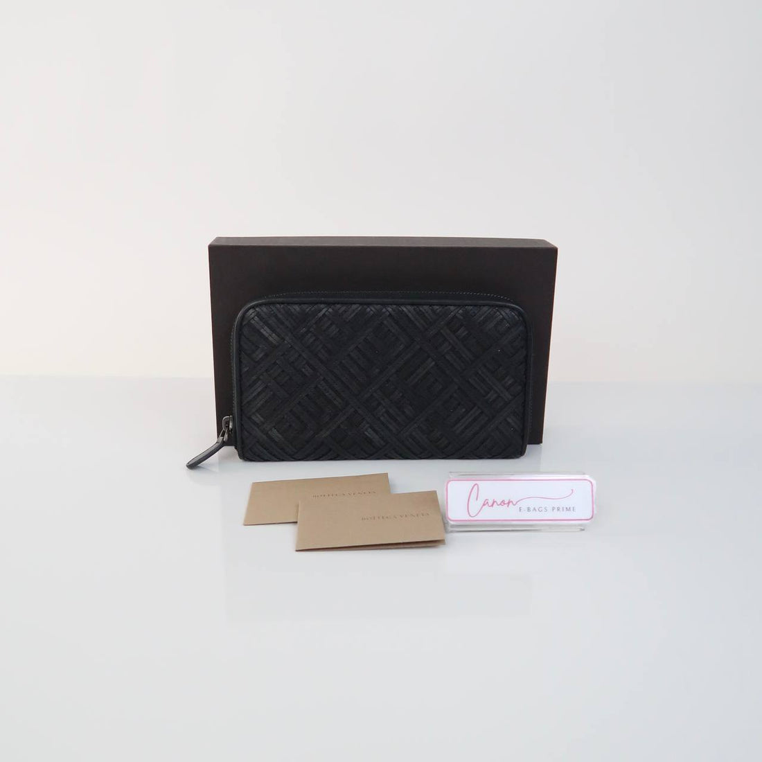 Intrecciato Zip Around Woven Long Wallet