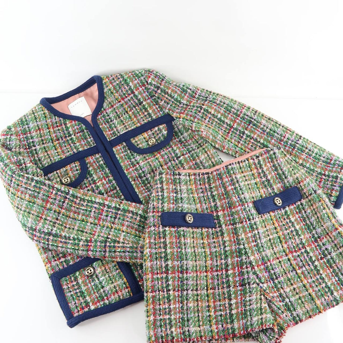 Multicolored Tweed Jacket and Shorts