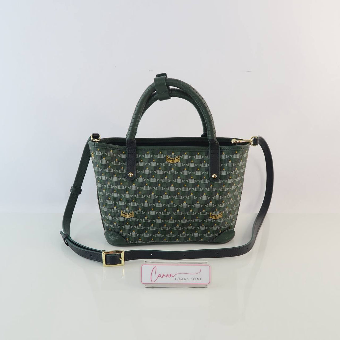 Double Battle 19 Empire Signature Scale Canvas And Braided Handle Crossbody Bag