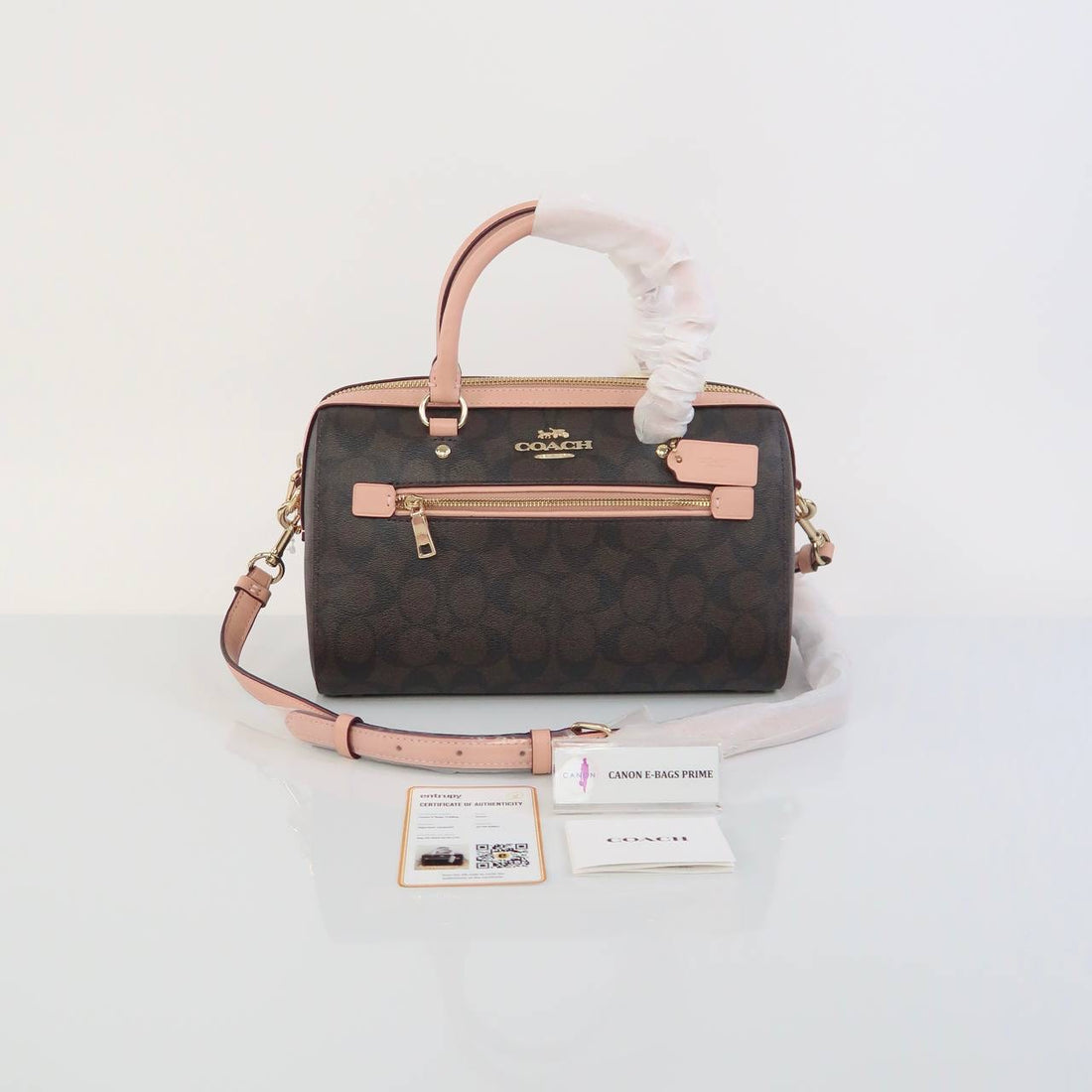 Rowan Satchel Two Way Bag Pink Trims