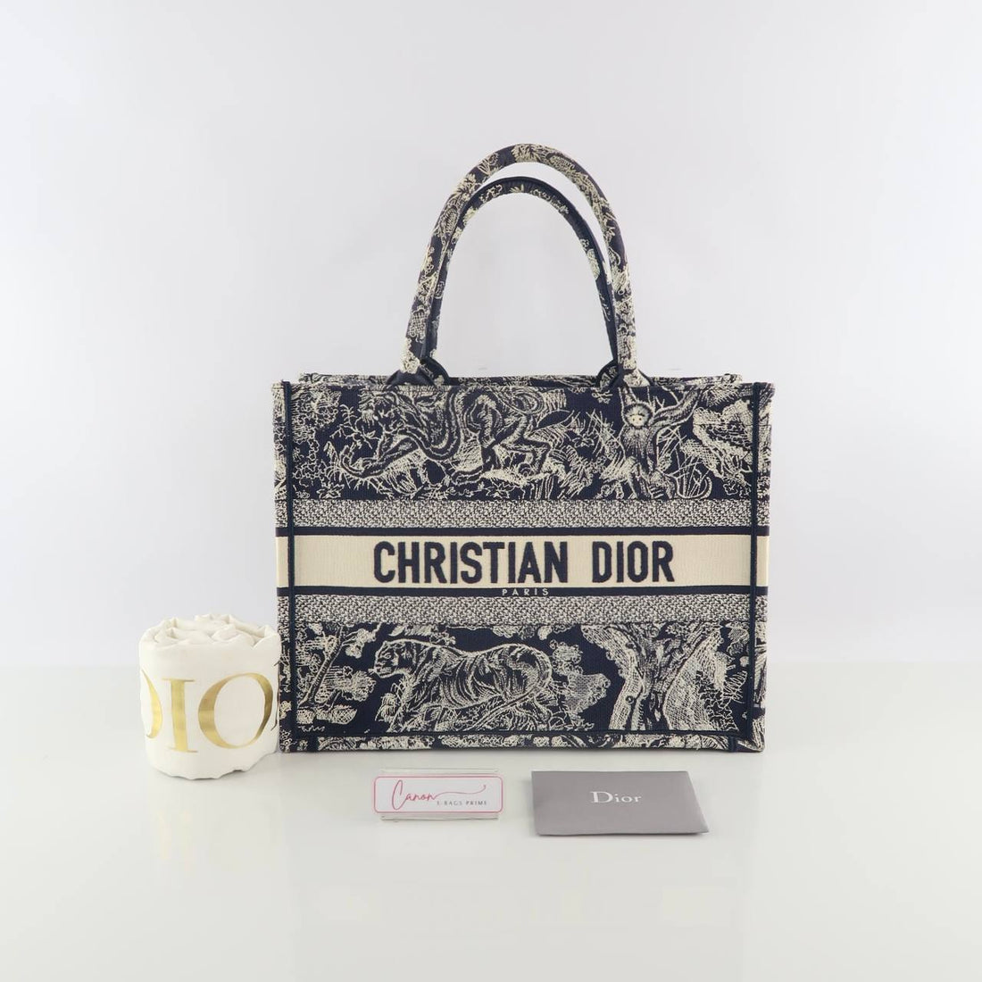 Dioriviera Toile De Jouy Oblique Embroidered Book Tote