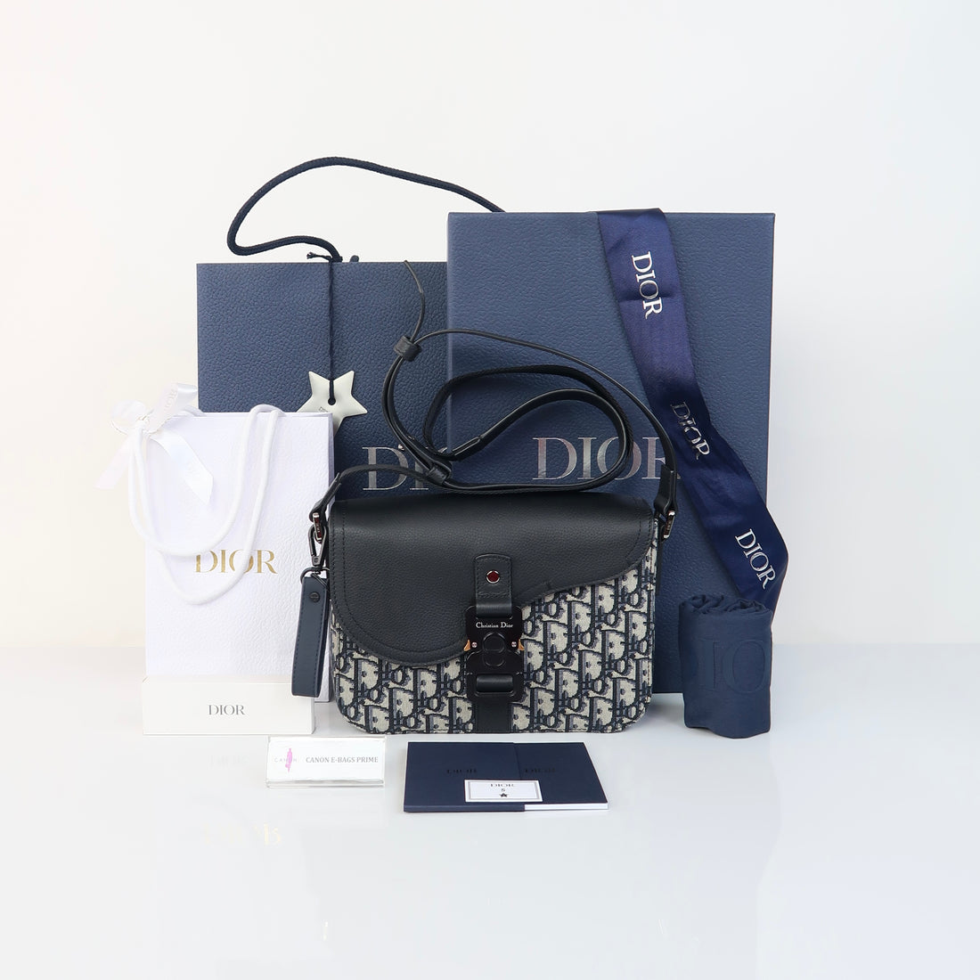 Oblique Jacquard Saddle Messenger Bag