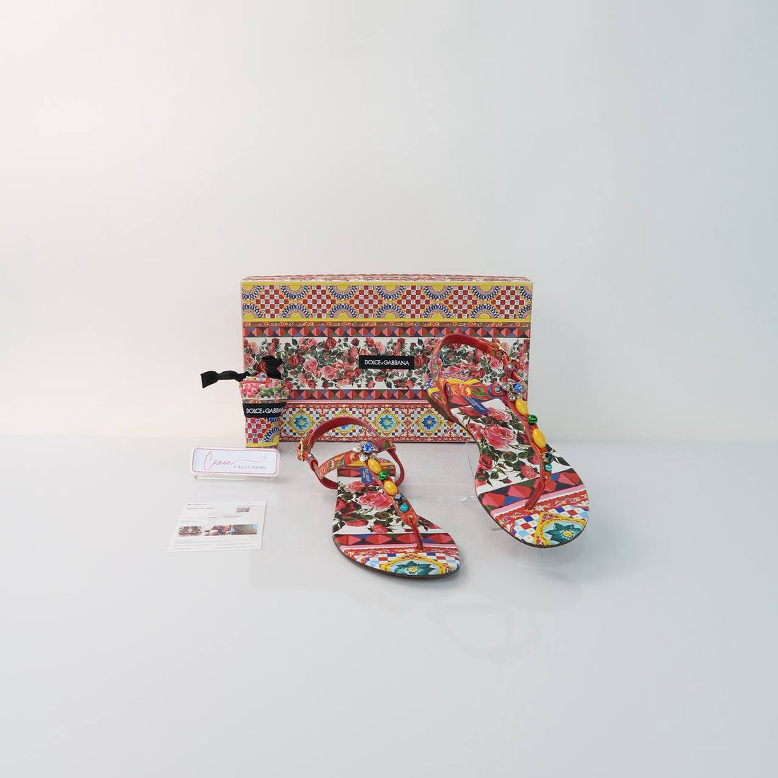 T Strap Majolica Flat Sandals