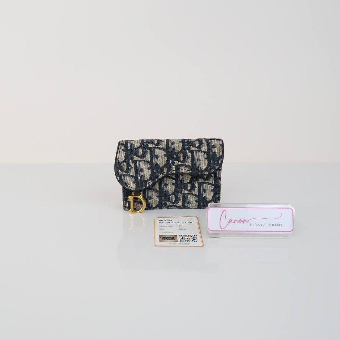Oblique Jacquard Saddle Wallet