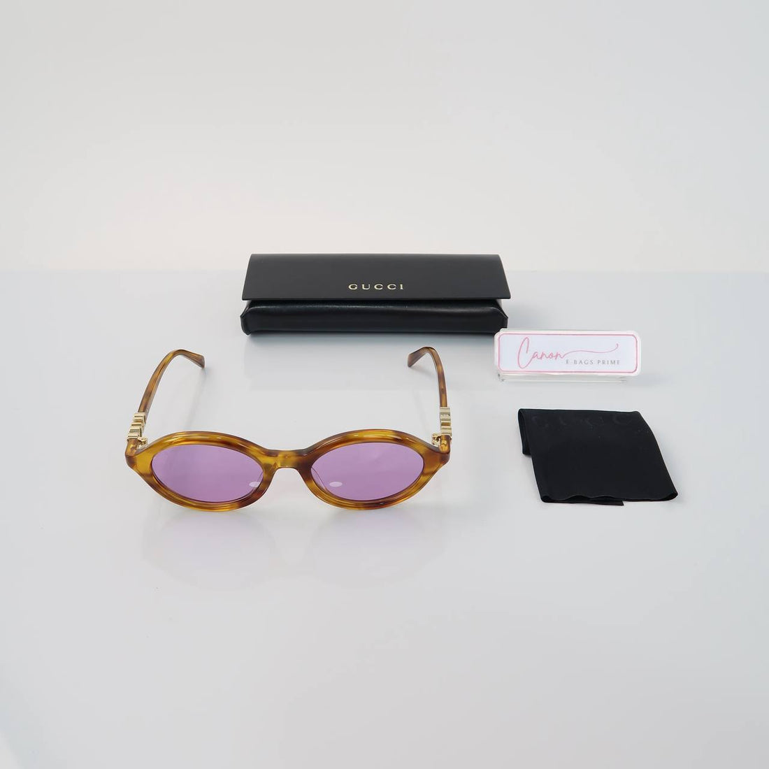 Havana Sunglasses With Violet Lenses