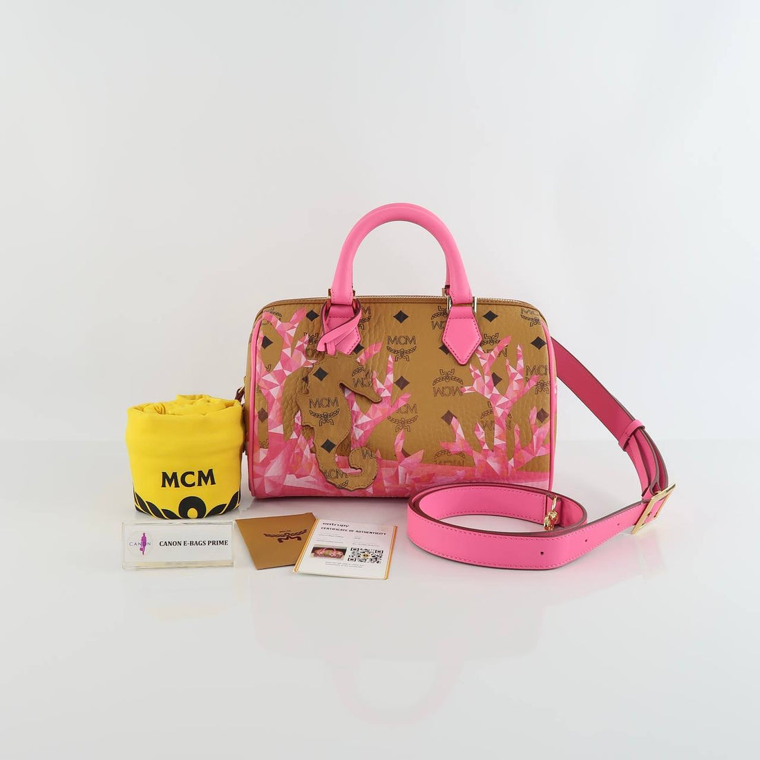 Ella Cubic Coral Pink Boston Bag