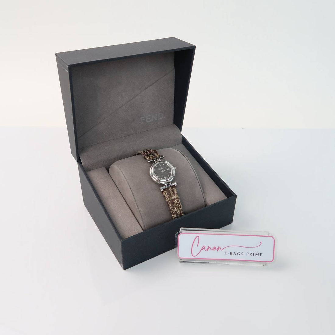 2700L Orologi Women’s Wrist Watch Stainless Steel Case Diamond Accent And Canvas Zucca Logo Strap
