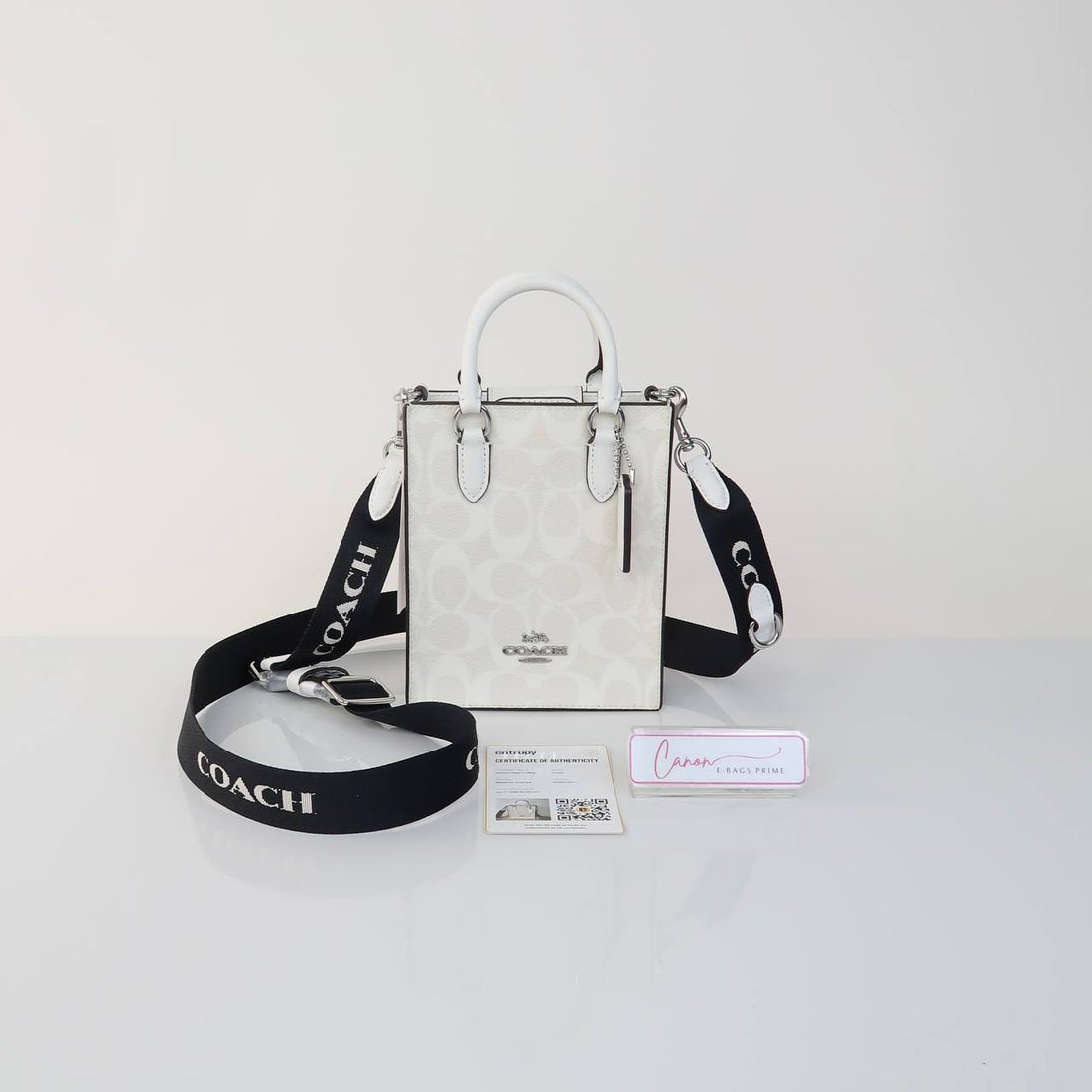 North South Tote Signature Canvas Shoulder Bag