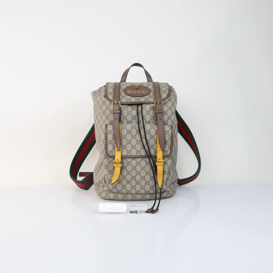 Soft GG Supreme Monogram Neo Vintage Double Buckle Neo Acero Crap Backpack