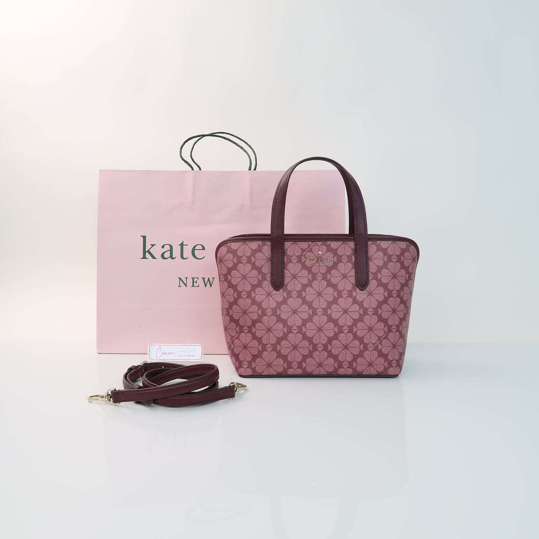 Flower Small Tote Maroon Grenache Multi
